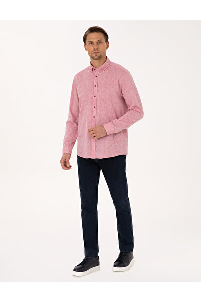 Pierre Cardin Nar Çiçeği Regular Fit Uzun Kollu Gömlek 50303245-VR239