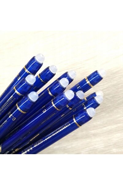 zola Set of 12 write-erase pens and 20 refills, 2 erasers, writing thickness 0.5 mm, blue