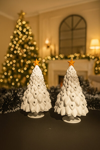 Gift Studio Yılbaşı Özel Dekoratif Çam Ağacı Tealight Obje- Işıklı Yeni Yıl M...