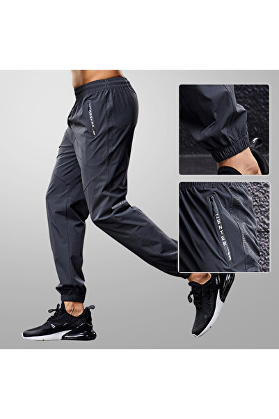 Choice 3XL (180-185 سم) رمادي 1 بنطال رياضي سريع الجفاف للرجال بنطال جري مع ج...
