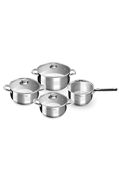 Perfect Home Set de vase de gătit Diamond din oțel inoxidabil, format din 7 p...