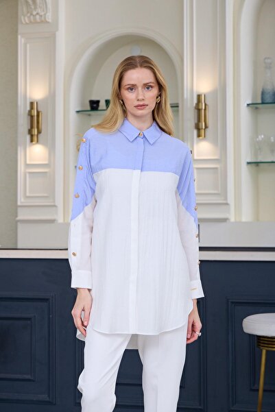 Moodbasic YENİ MOODBASİC KADIN DÜĞME DETAYLI GÖMLEK MB11.249