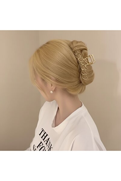 GÜLPEŞE Large Size Gold Metal Clasp with Heart XXL