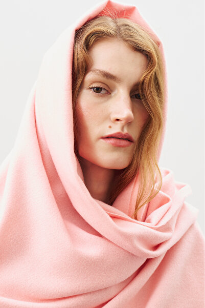 Manuka شال كشميري منسوج باللون الوردي