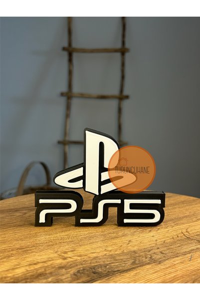 TURUNCUHANE Ps5 Logo Gamer Odası Masaüstü Dekor Figür Hediyelik Playstation X...