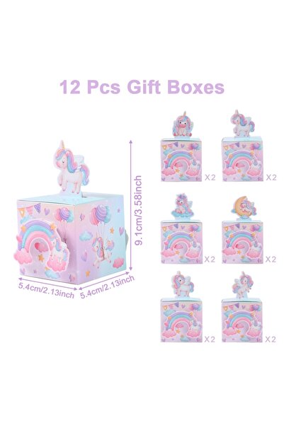 Choice3 Other 12pcs 12/24pcs Unicorn 3D Paper Candy Boxes Gift Packing Box Un...
