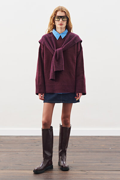 Manuka Chunky Oversized Sweater Burgundy