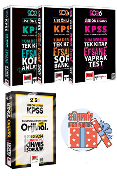 Yargı Yayınları 2026 KPSS Lise Önlisans GK GY 4 Kitap Set Konu Soru Yaprak Te...