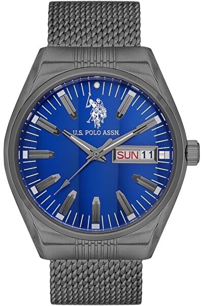U.S. Polo Assn. Men's Quartz Mesh Bracelet Blue Dial Watch 43mm (USPA1067-03)