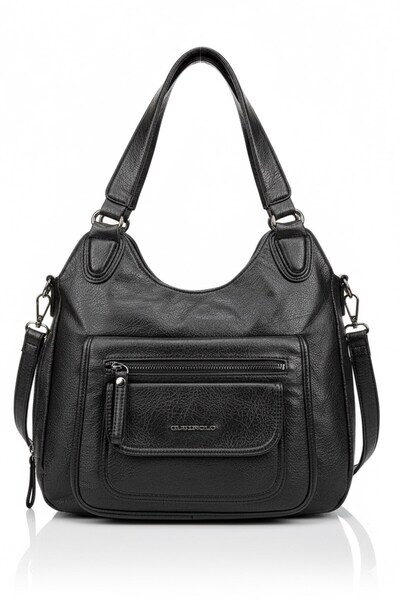 Just Polo Antique Soft Leather Multi-Compartment Large Volume Adjustable Strap Women's Shoulder Crossbody Bag