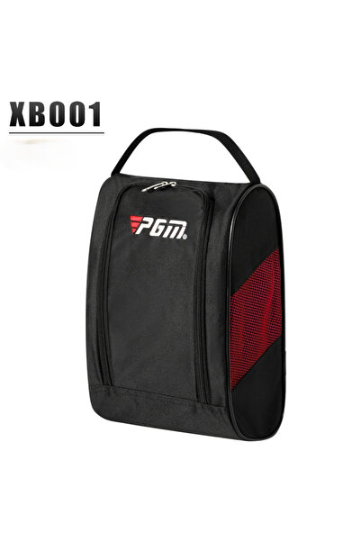 PGM حقيبة أحذية جولف صغيرة محمولة باللون الأسود والأحمر وحقائب حمل من النايلو...