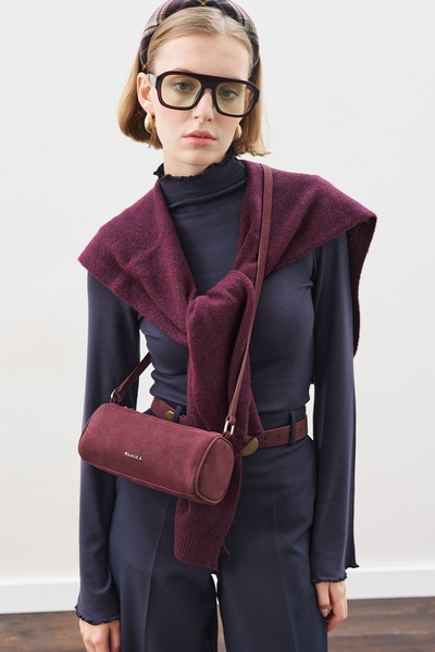 Manuka SÜET MİNİ OVAL ÇANTA BORDO