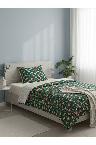 milroma Red Deer Patterned Winter Tale Single Duvet Cover Set