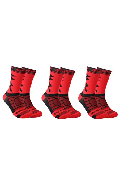 Choice 3 أزواج من الجوارب الرياضية عالية الجودة والقابلة للتنفس باللون الأحمر، مناسبة للجري وركوب الدراجات الجبلية والأنشطة الخارجية