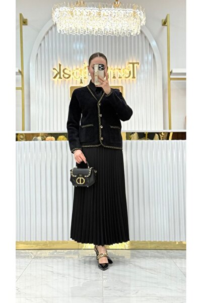 Nefise Angora Kelebek Taşlı Ceket