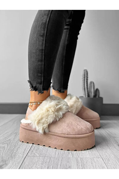 dehaine Women's fur clogs, MDB23, Sand