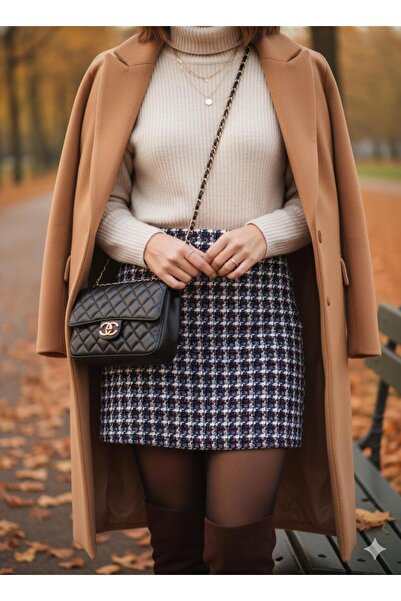 MONAMORE Women's Short Skirt with Side Metal Zipper Closure