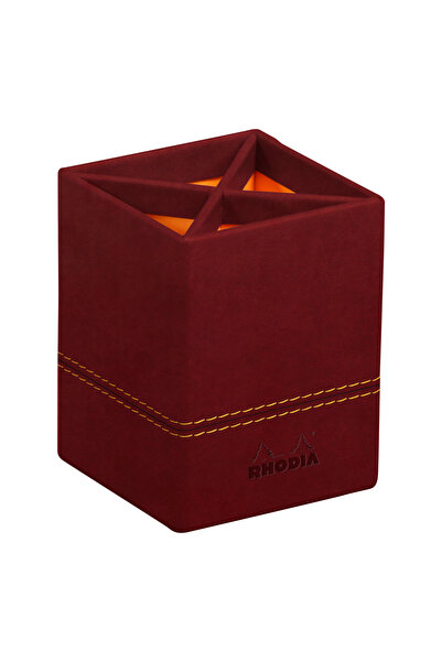 Rhodia Rhodiarama Pencil Holder Burgundy Suport instrumente scris, 8x8x11 cm, piele , visiniu,