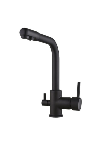 MegaVitrin صنبور مطبخ فينيسيا نيرفانا مع فلتر مياه أسود، ضمان لمدة 5 سنوات