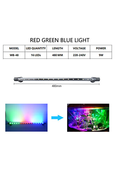 Choice4 مصباح حوض السمك T4-48 RGB LED مقاوم للماء، مصباح حوض سمك تحت الماء، إ...