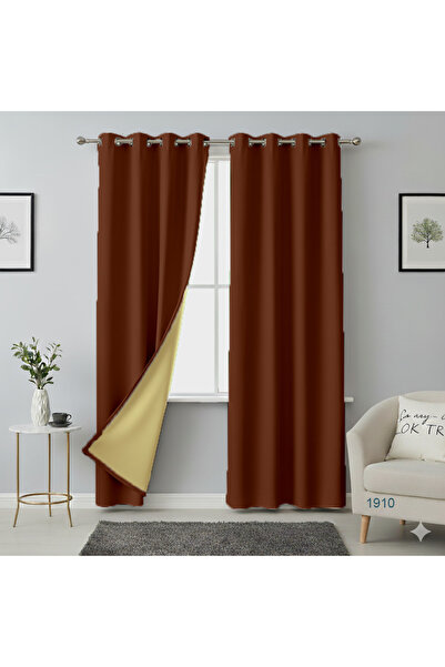MebelPort Curtain Double Blackout 100% Blackout Bird's Eye Plantation (Two-Leaf)