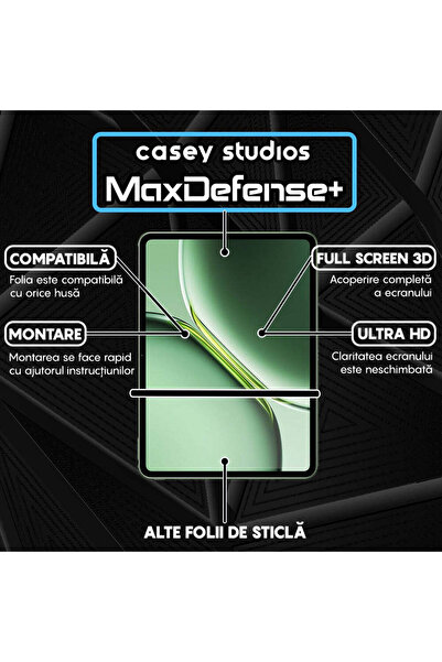 Casey Studios Folie OnePlus Pad Pro, Full Cover, Ultra HD, Anti Zgarieturi, Anti Socuri, Transparenta
