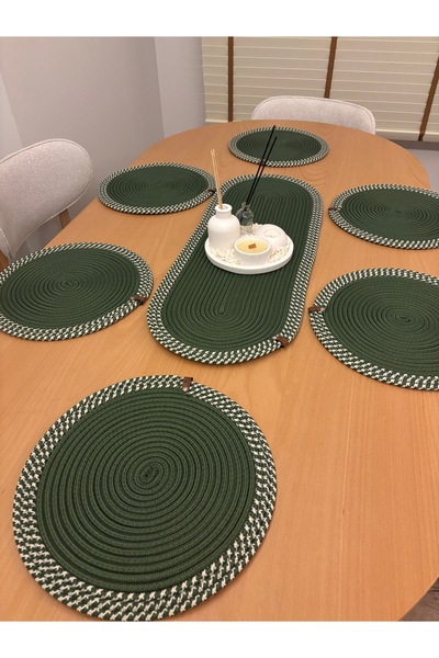 MaVaux Herakles 6-Piece Placemat+Runner Set 33 cm - American Service Wicker