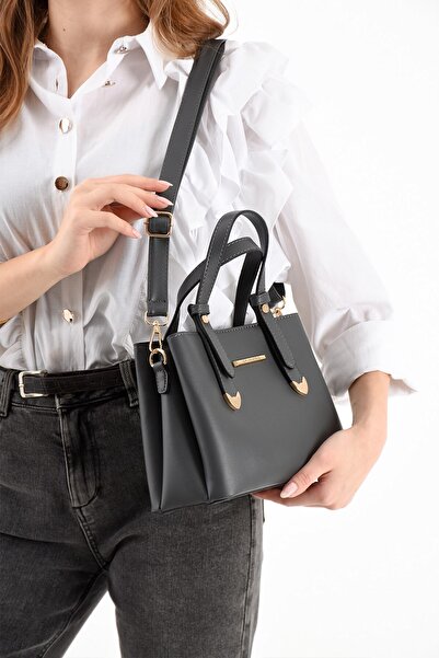 Paul Brand Women's Adjustable Long Strap Multi-Compartment Gray Hand and Shoulder Bag Pbs1425