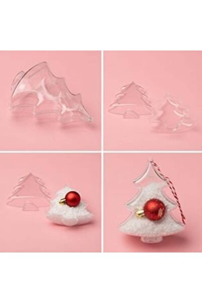 SHOPIENS Decoratiuni Brad de Craciun Brazi Transparenti 11 cm - 4 buc