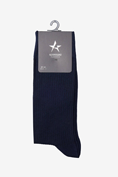 ALTINYILDIZ CLASSICS Erkek Lacivert Yumuşak Dokulu Desenli Tekli Çorap