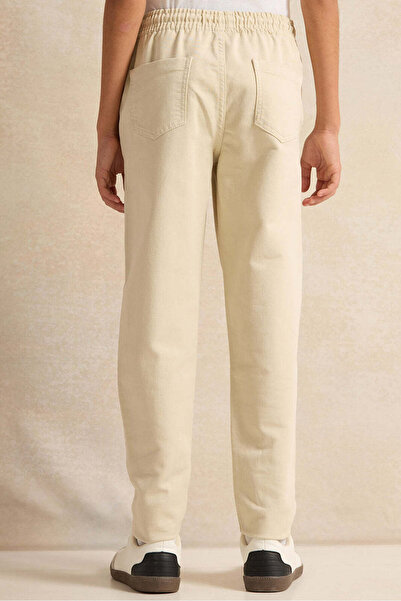 REDTAG Senior Boys Beige Pull-on Denim Jeans