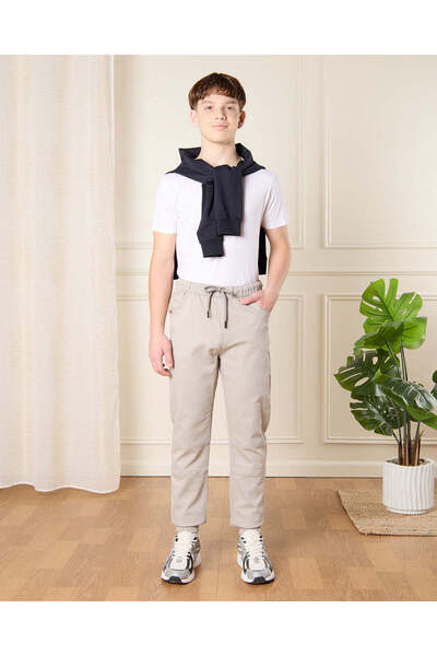 REDTAG Senior Boys Grey Pull On Denim Joggers