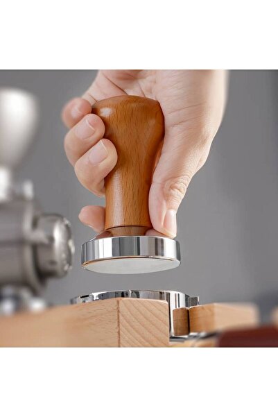 zola Πατητήρι καφέ, ανοξείδωτο ατσάλι, 51 mm, ύψος 86 mm, ξύλινη λαβή