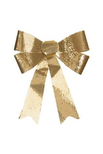 SHOPIENS Fundă decorativă de Crăciun aurie cu paiete 29 x 35 cm