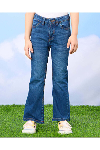 REDTAG Girls Blue Flared Jeans