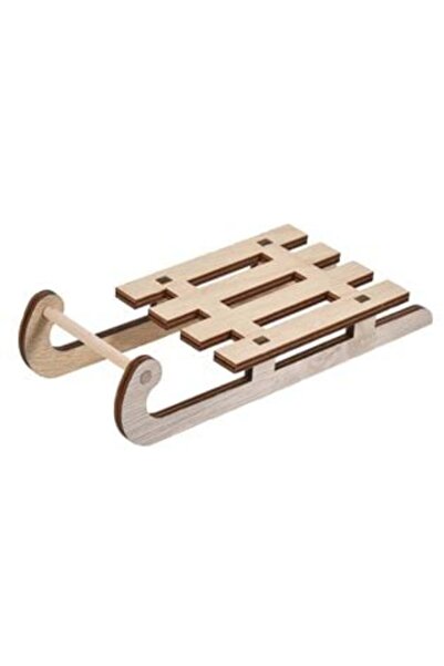 SHOPIENS -Colored Wooden Sleigh for Christmas Crafts 17 x 7.5 cm