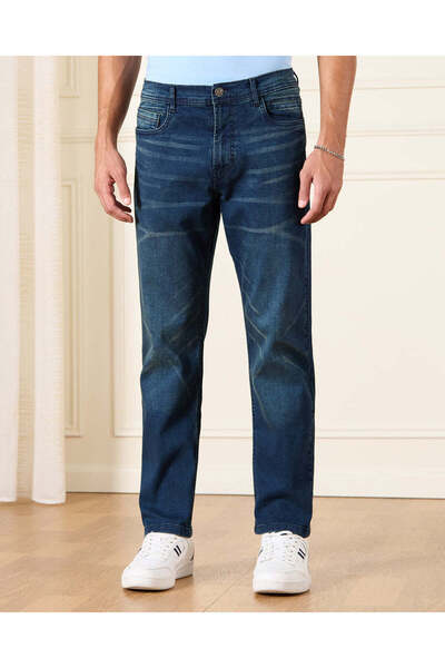 REDTAG Men Blue Straight Fit Denim Jeans