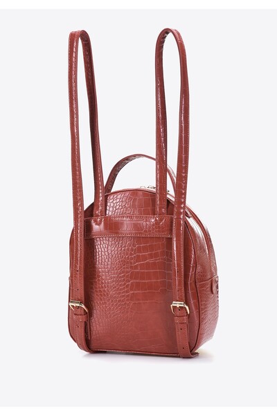 Wittchen Rucsac de damă din piele croco mic roșu roșu piele