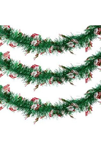 SHOPIENS Bețișoară decorativă de Crăciun cu beteală transparentă, Moș Crăciun...