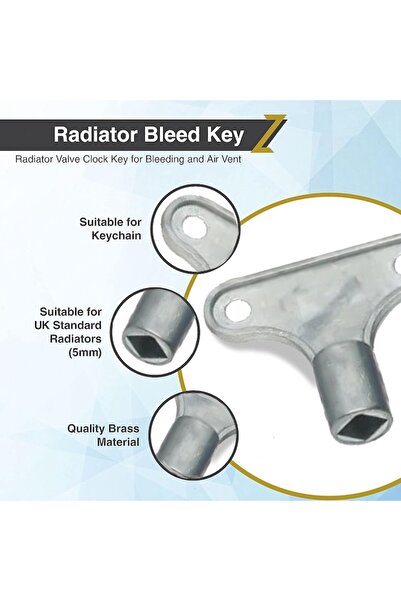 FONIX Home Pro Set of 2 Radiator Bleed Keys - Universal, Easy-to-Use, Portable, Silver