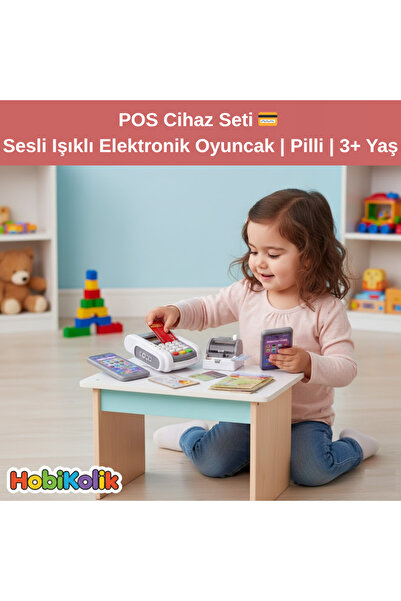 Art Tone POS Cihaz Seti 💳 Sesli Işıklı Elektronik Oyuncak | Pilli | 3+ Yaş