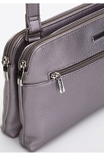 Wittchen Geantă de damă din piele, cu două compartimente, argintie, piele