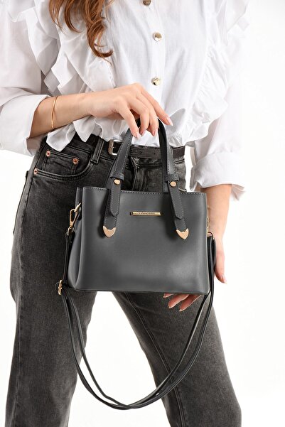 Paul Brand Жіноча регульована сумка з довгими ременями та багато відділень, сіра, для руки та плеча PBS1425