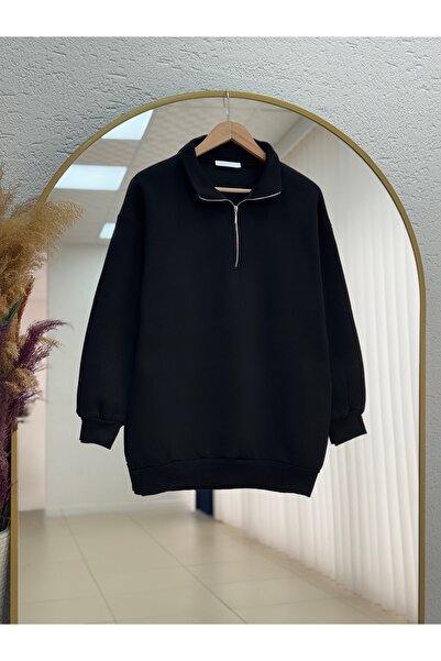 BENAHOLL Birgül cu fermoar Jumper tip Half Fisherman cu trei fire-ZN1055 Negru