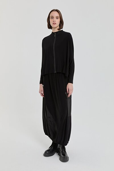 Nihan Örme Sandy Etek Bluz Takım Siyah