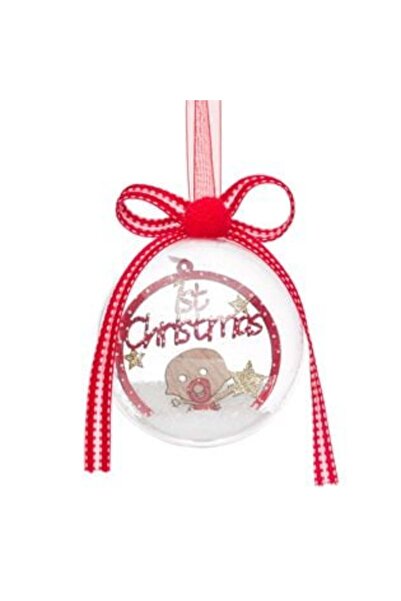 SHOPIENS Glob transparent pentru brad de Crăciun „Primul Crăciun al bebelușul...