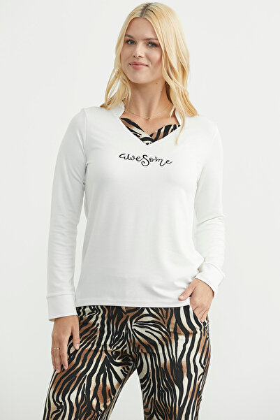 Sementa Leopard Combination Pajama Set - Ecru