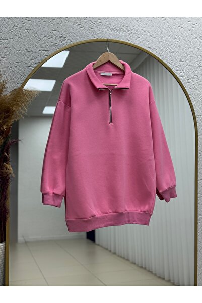 BENAHOLL Birgül cu fermoar Jumper pentru jumătate de pescar cu trei fire-ZN1055 roz