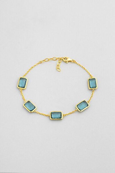 So CHIC... Chromony 18 Ayar Sarı Altın Kaplama 20 Cm Gümüş Bileklik