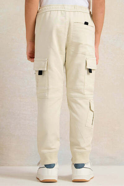 REDTAG Boys Beige Denim Jogger